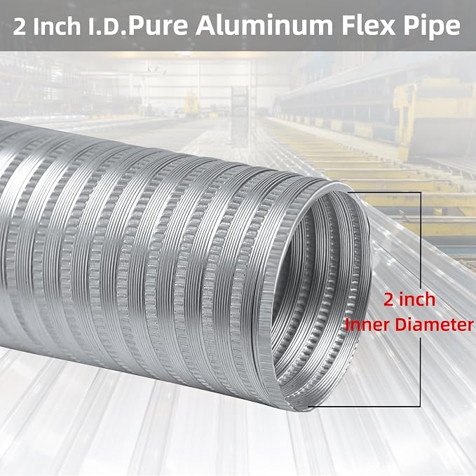 Pellet Stove Fresh Air Intake Kit, Aluminum Flex Vent Pipe - Image 3