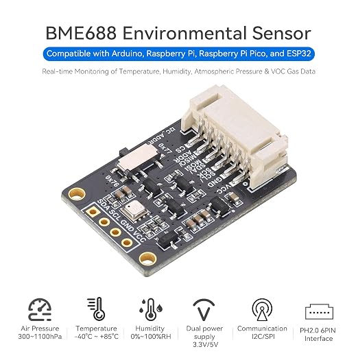 BME688 Environmental Sensor, AI-Enhanced | Monitors Temperature, Pressure & Gas - Image 2