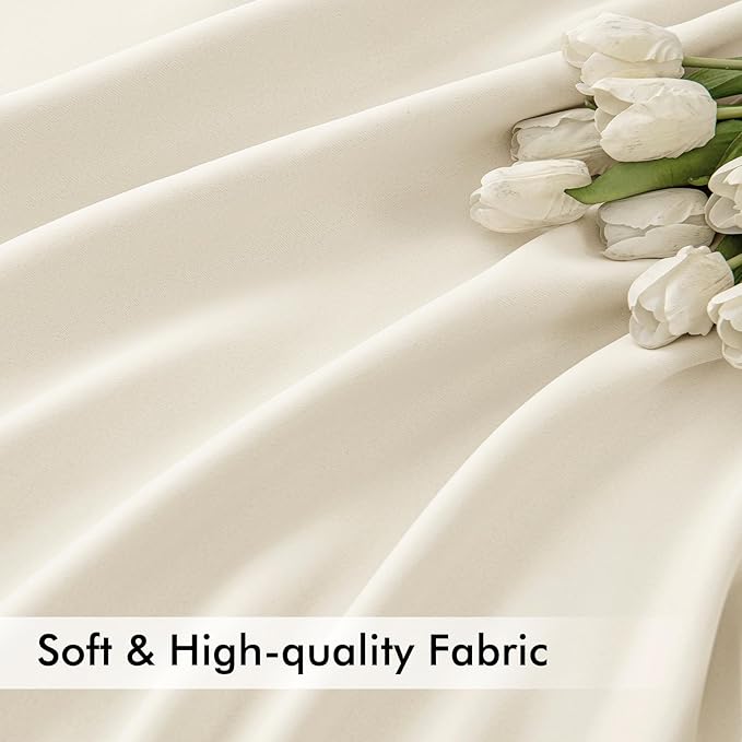 MIULEE Birch Back Tab Blackout Curtains 108 Inch Long 2 Panels Set for Bedroom, Rod Pocket/Pinch Pleat Extra Long Thermal Insulated Living Room Darkening Pleated Light Blocking Drapes