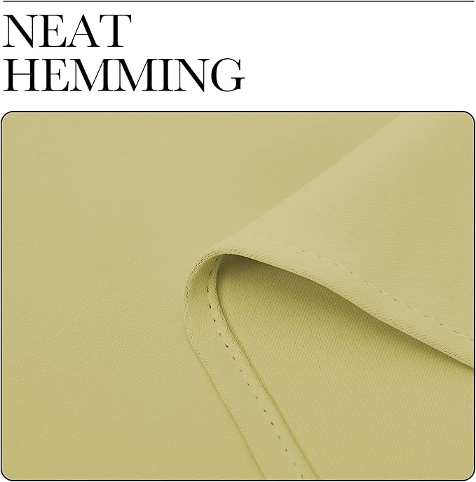 NICETOWN Bedroom Curtains Blackout Drapery Panels, 2 Panels, 42 x 54 Inch, Paler Yellow, 3 Pass Microfiber Thermal Insulated Solid Ring Top Blackout Window Curtains/Drapes