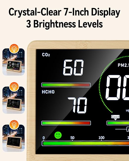 16-in-1 Air Quality Monitor Indoor, Real Time CO2, Formaldehyde, Temperature & - Image 8