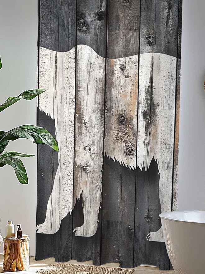 Sheer Curtains 84 Inches Long, Farmhouse Country Vintage Wood Grain Privacy - Image 4