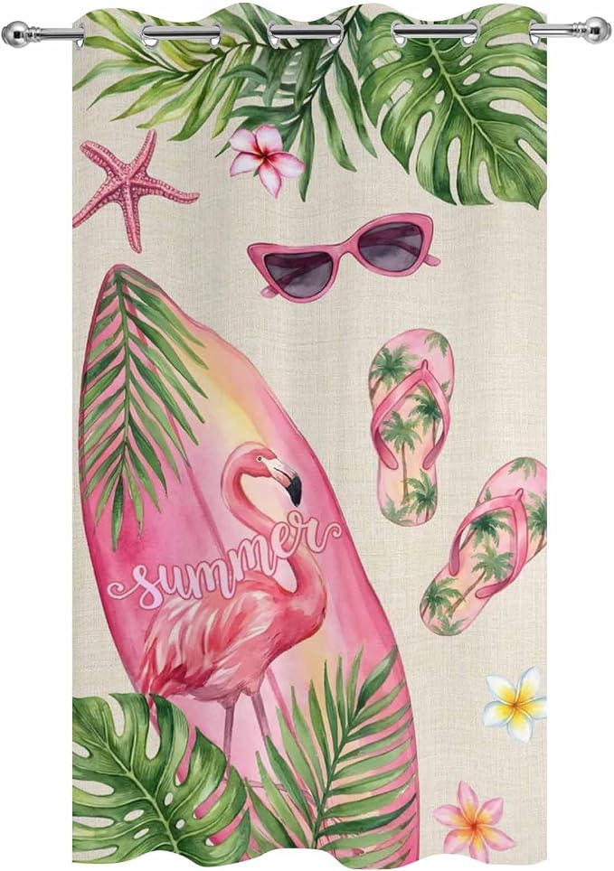 Summer Flamingbirds Outdoor Curtains - Image 9