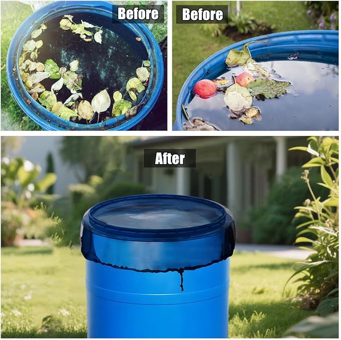 4 Pcs Rain Barrel Mesh Cover, 39.4 inch Water Collection Bucket Net - Image 3