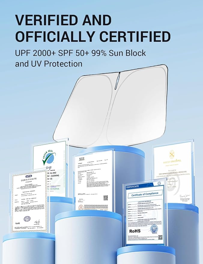 Proadsy 2026 Upgrade Front Windshield Sun Shade Foldable Sunshade Protector - Image 7