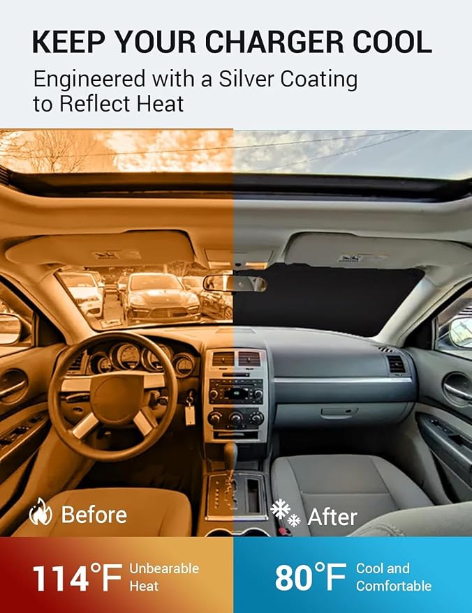 Proadsy 2026 Upgrade Front Windshield Sun Shade Foldable Sunshade Protector - Image 3