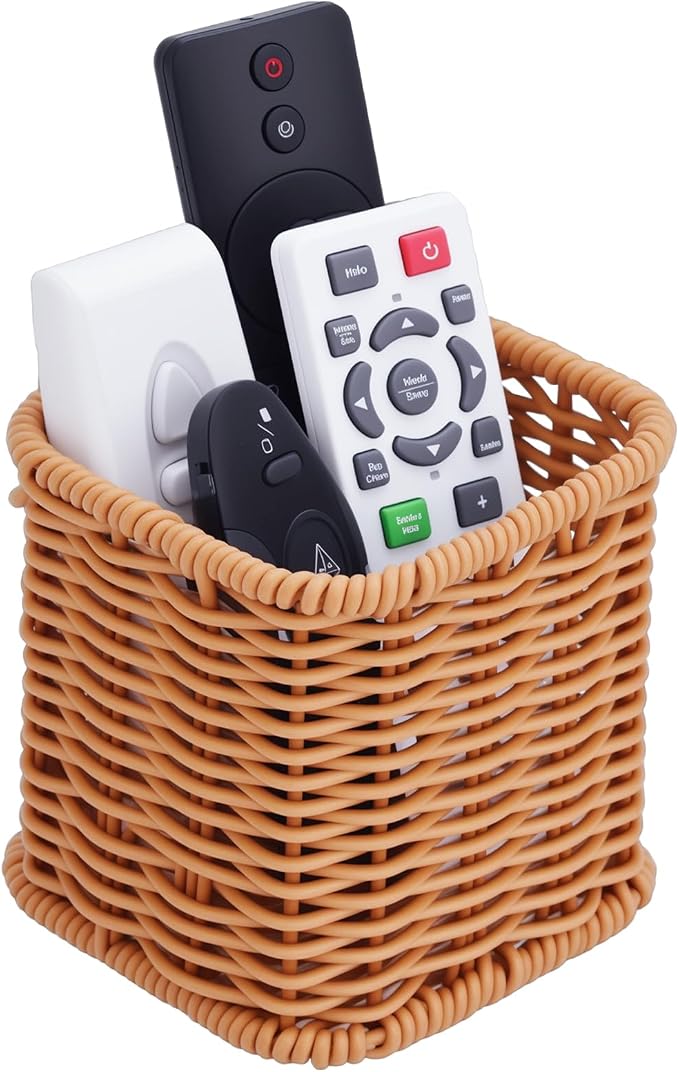 NiHome Remote Caddy, Bedside Remote Control Holder, Synthetic Rattan Organizer by NiHome
