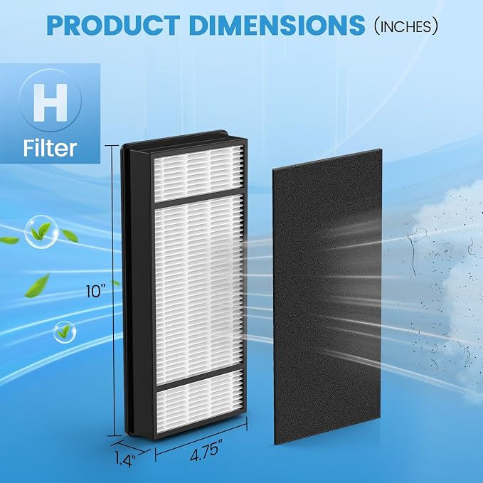 HRF-H1 Filter Compatible with Honeywell H Filter, 2 HEPA+4 Carbon Filters H - Image 6