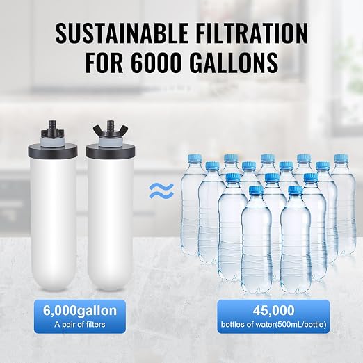 VEVOR Gravity-fed Water Filter System, 2.25G 304 Stainless-Steel Countertop - Image 4