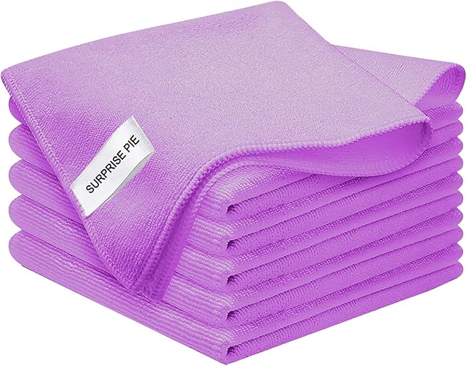 Microfiber Cloth 6Pack Cleaning Rags Absorbant Lint Free Cloth by SURPRISEPIE