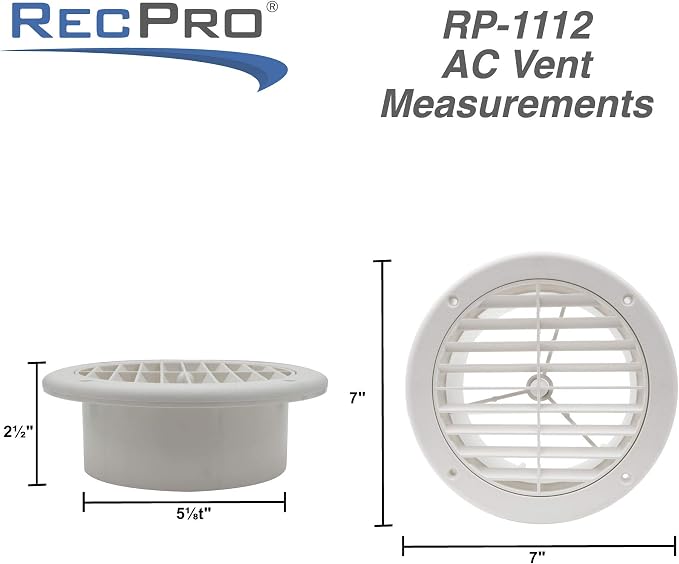 RecPro RV AC Vent 5" with Optional Charcoal Filter White - Image 3