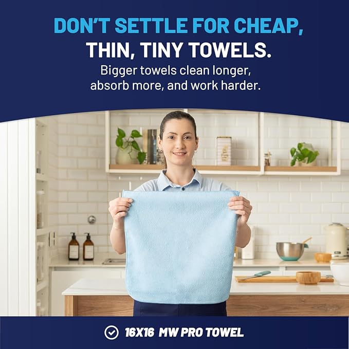MW PRO Microfiber Cleaning Cloths Blue - Image 3