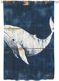 Sheer Curtains 63 Inch Length, Ocean Whale Blue Semi Sheer Curtains Light by Unknown