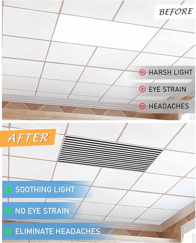 3 Pack Black and White Stripes Fluorescent Light Covers - Image 7
