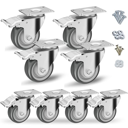 3" Swivel Plate Casters with Brake by CLOATFET