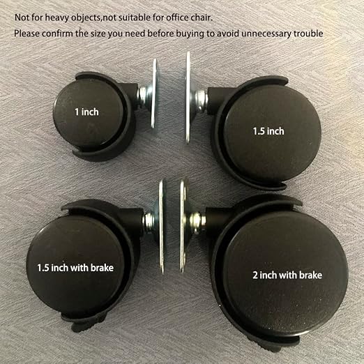 Black Plastic 1.5 inch Plate Casters - Image 5