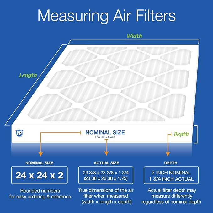 Nordic Pure 24x24x2 Pleated Pleated MERV 13 Plus Carbon Air Filters 3 Pack | - Image 2