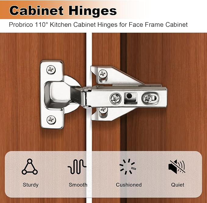 Probrico CHHS09 Clip On Face Frame Mounting Concealed Cabinet Hinges, 1 Pair - Image 2