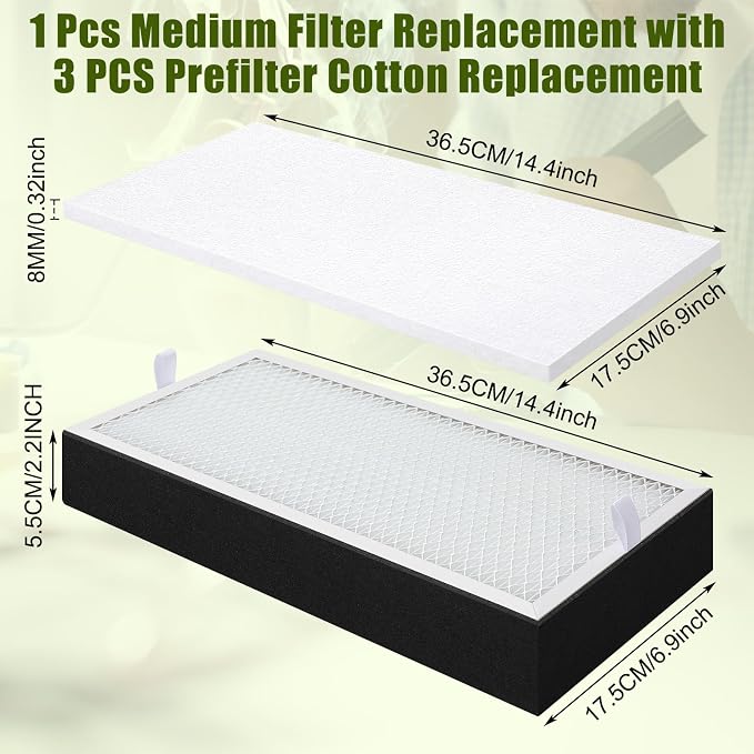 LemonRoad 4 Pcs Filter Refills Accessories Includes Medium Filter Replacement - Image 2