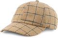 Trendy Apparel Shop Plaid Checker Wool Blend Unstructured Baseball Cap by TrendyApparel