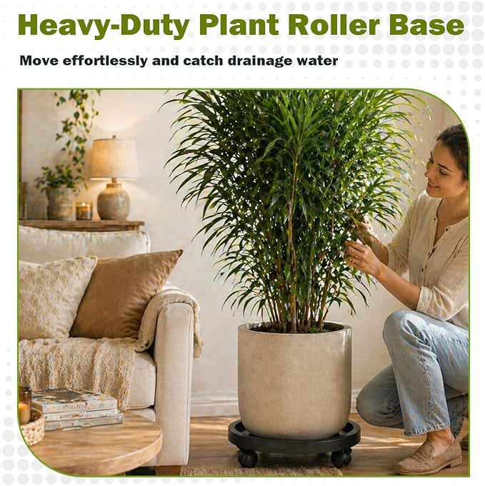 Planterhoma 5 Packs 12 Inch Plant Caddy - Image 4