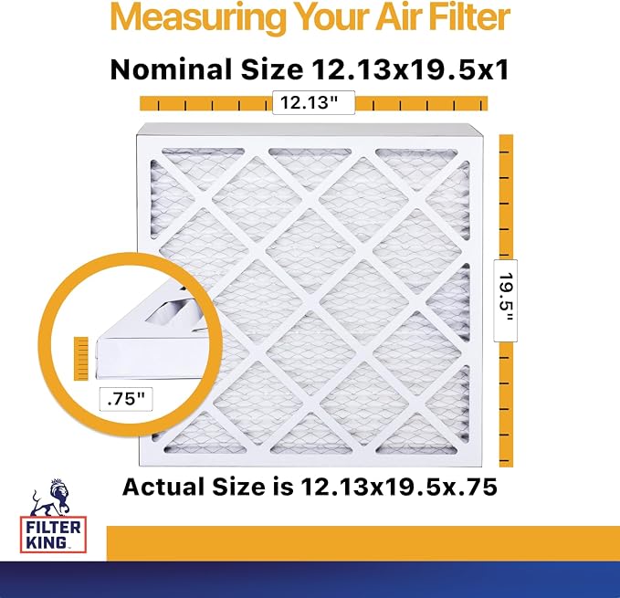 Filter King 12.13x19.5x1 Air Filter | 6-PACK | MERV 13 HVAC Pleated A/C Furnace - Image 2