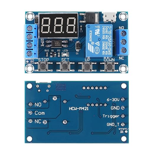 4pcs DC 6-30V Timer Relay Programmable Delay Relay Module Cycle Timer - Image 2