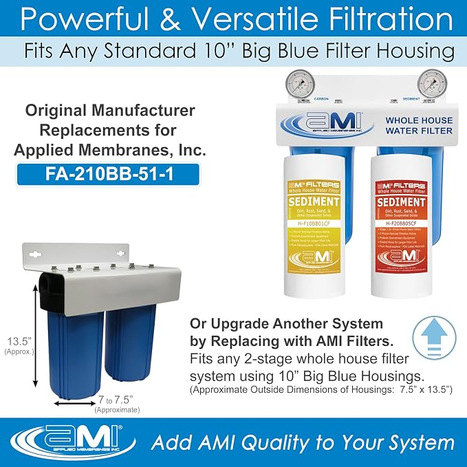Applied Membranes Inc. 2-Stage Whole-House Water Filter System, 1-Micron and - Image 2