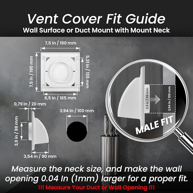 Repa Market 4 Inch Dryer Vent Cover Outside - Image 2