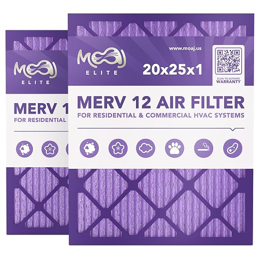 20x25x1 Air Filter | MERV 12 | MOAJ Elite Bacterial & Viral Defense | BASED IN by MOAJ