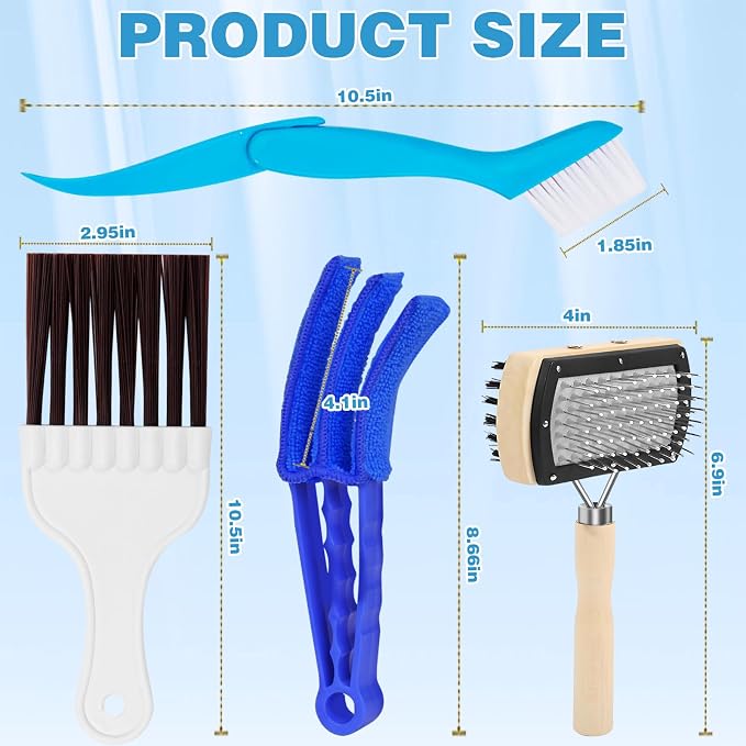 4Pcs Air Conditioner Ac Cleaning Kit, Useful Double-Sided Coil Cleaning Brush - Image 2