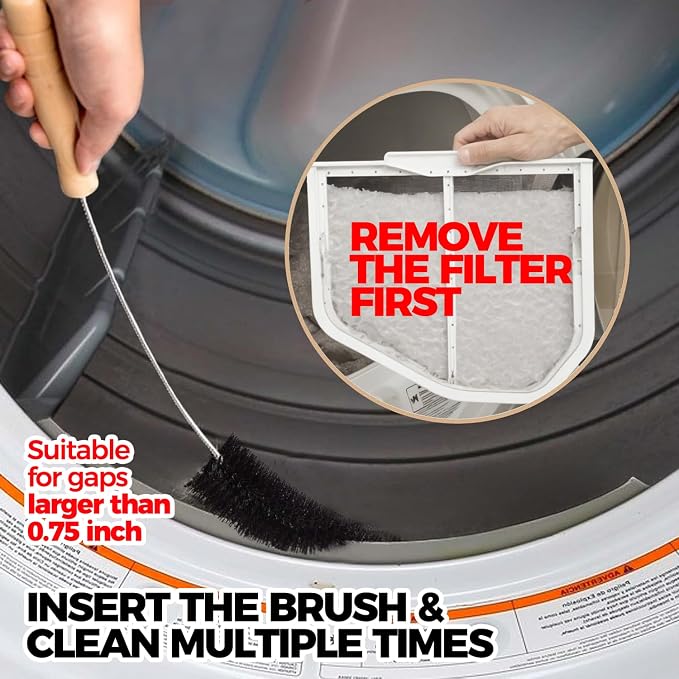 Holikme Dryer Vent Cleaner Kit Clothes Dryer Lint Brush Vent Trap Cleaner Home - Image 2