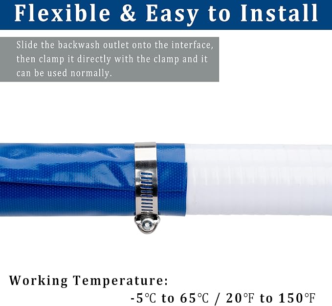 2 in x 50 ft Pool Backwash Hose Heavy Duty Drain Discharge Double PVC Lay flat - Image 4
