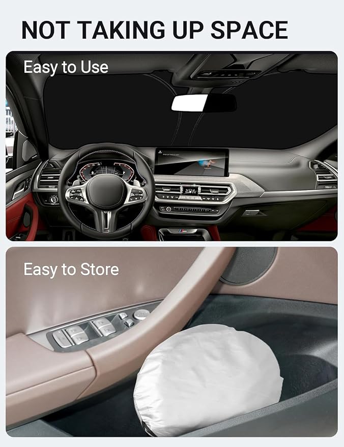 Proadsy 2026 Upgrade Front Windshield Sun Shade Foldable Sunshade Protector - Image 9