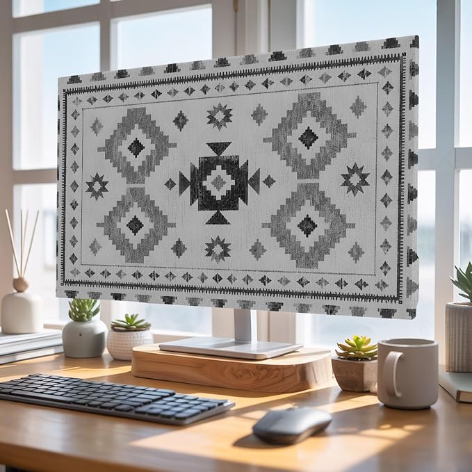 Southwestern Tribal Geometric Indoor TV Cover, Elastic TV Screen Protector - Image 4