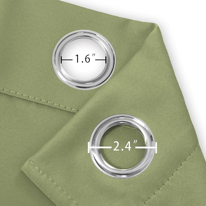 LEMOMO Blackout Curtains 66 x 95 inch/Sage Green Curtains Set of 2 Panels/Thermal Insulated Room Darkening Bedroom Curtains