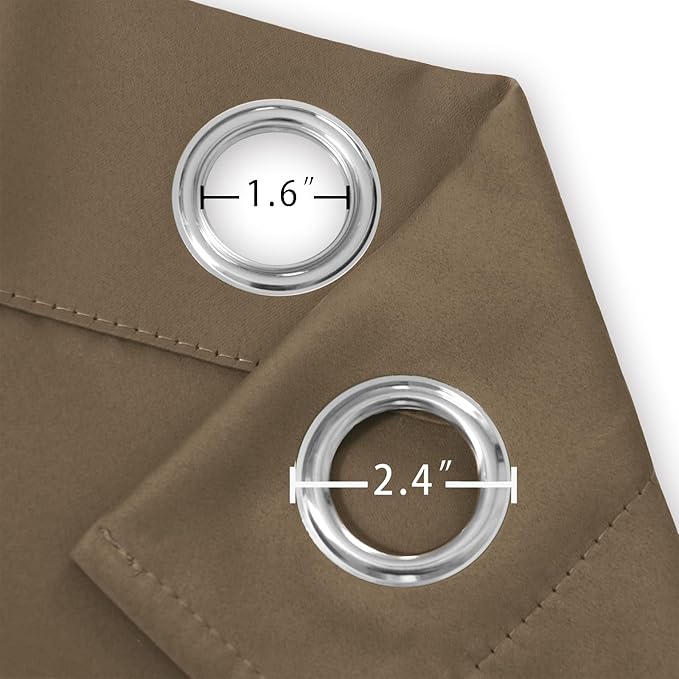 LEMOMO Brown Thermal Blackout Curtains/42 x 84 Inch/Set of 2 Panels Room Darkening Curtains for Bedroom