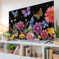 Watercolor Flowers Butterfly Countryside Plant Indoor TV Cover, Elastic TV by Unknown