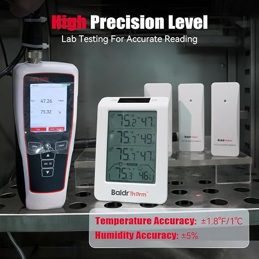 BaldrTherm Indoor Outdoor Thermometer Wireless, Temperature Humidity Monitor - Image 5