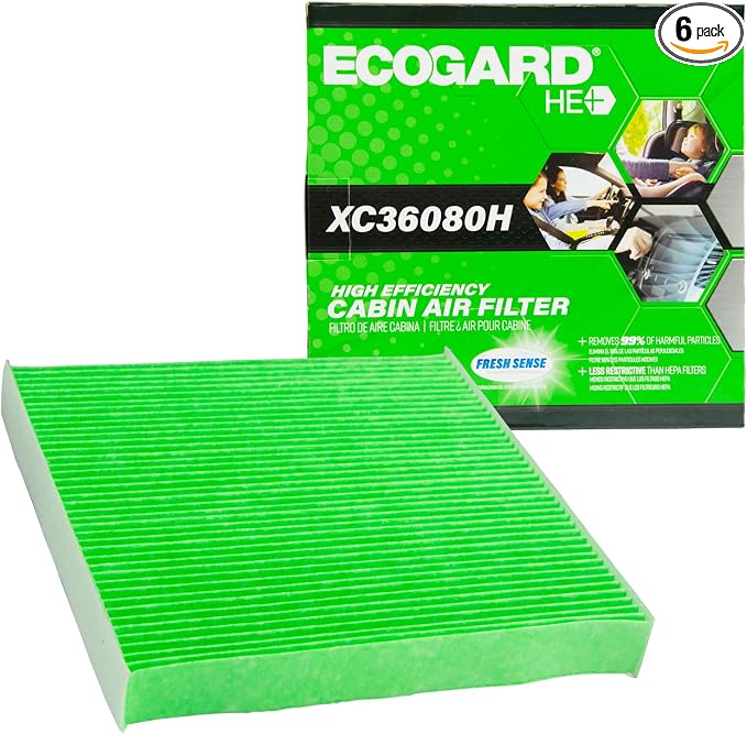 ECOGARD XC36080H High Efficiency Premium Cabin Air Filter + Baking Soda Fits by ECOGARD