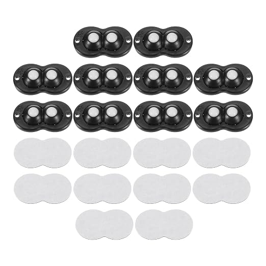uxcell 20Pcs Mini Self Adhesive Caster Wheels, 2.05" x 1.14" 360° Rotation by uxcell