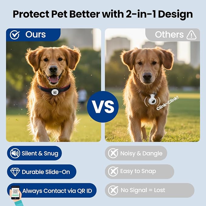 for AirTag Dog Collar Holder, Waterproof Smart QR Code Holder - Image 2