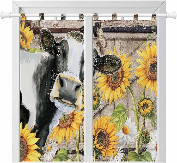 Retro Farmhouse Flower Bedroom Curtains 72 Inch Length, Window Curtains Tab Top by Unknown