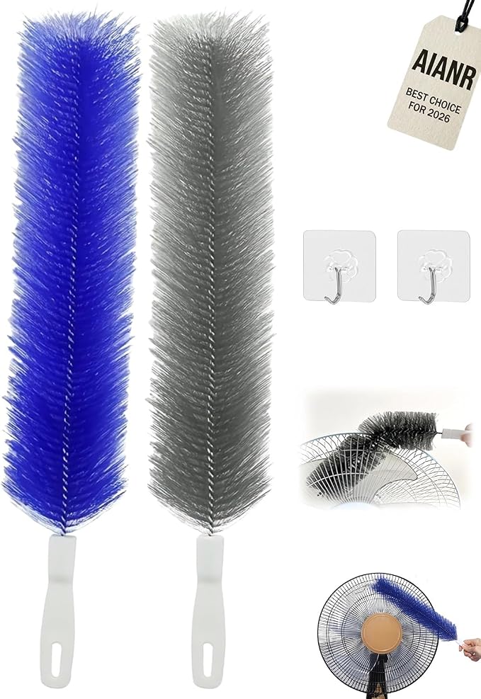 Bendable Microfiber Head Reusable Dust Remover Fan Cleaning Brush Flexible by AIANR