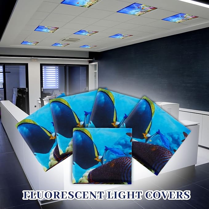 Hortsun Pack of 2 Fluorescent Light Covers 4 x 2 Feet Magnetic Ceiling Light - Image 6