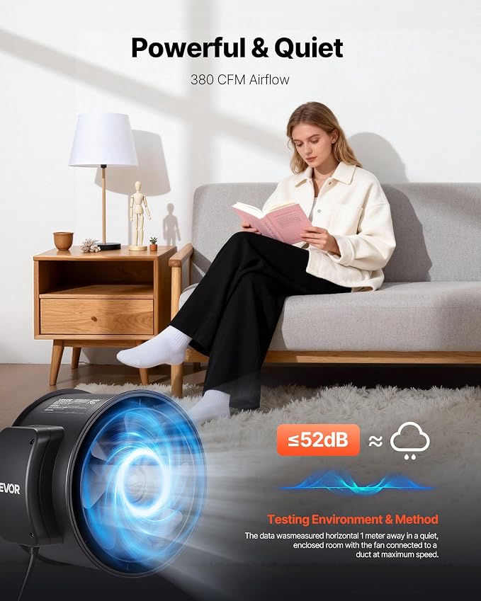 VEVOR Inline Duct Fan, 6-Inch 380 CFM - Image 3