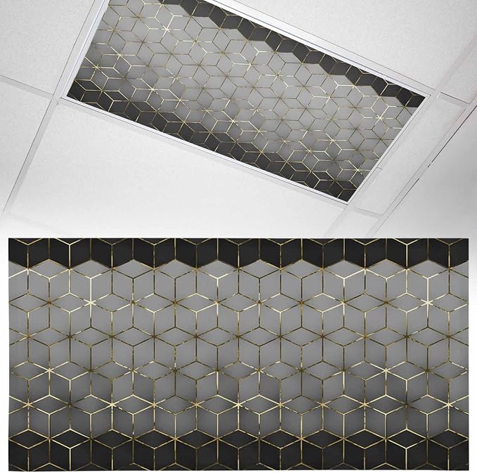 2x4 ft Fluorescent Light Cover for Ceiling Gray Mottled Gradient Geometric by Unknown