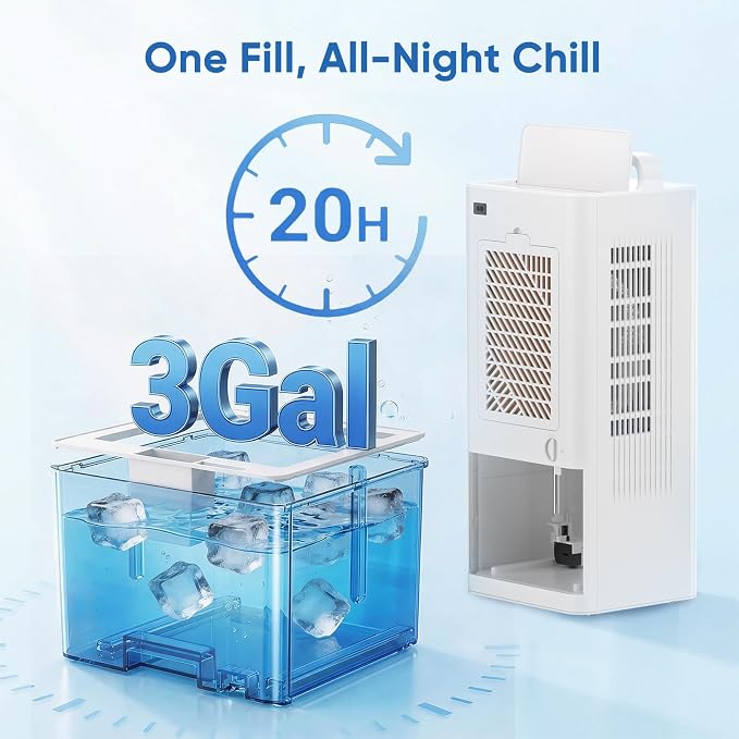 Portable Air Conditioners Fan, Windowless Evaporative Air Cooler 2 Modes & 6 - Image 6