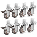 Nefish Side Mount Casters 3 Inch L-Shaped Heavy Duty Rubber Caster Set of 8 by Nefish