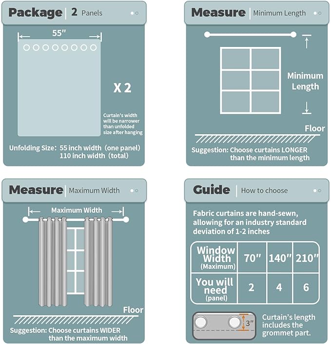 BGment Blackout Curtains - Grommet Thermal Insulated Room Darkening Bedroom and Living Room Curtains, Set of 2 Panels (55 x 69 Inch, Champagne)